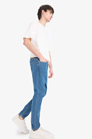 Carlo Skinny Fit Normal Bel Dar Paça Düz Paça Jean Pantolon