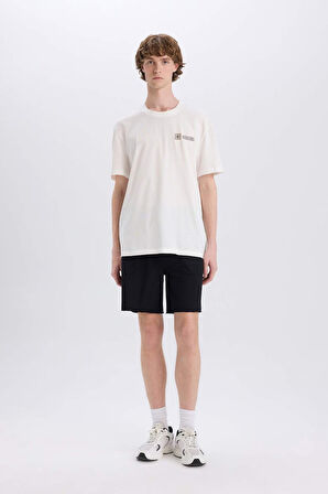 %100 Pamuk Slim Fit Dar Kesim Dar Paça Cepli Basic Düz Şort