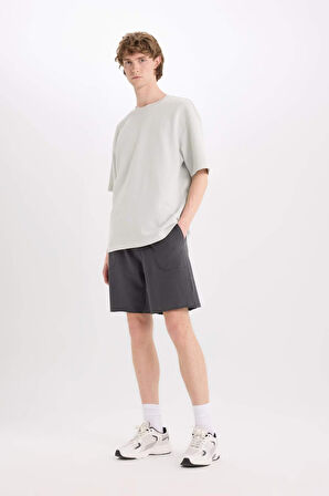Slim Fit Dar Kesim Dar Paça Cepli Basic Düz Şort