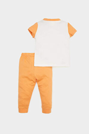 Erkek Bebek Garfield Pijama Takımı Kısa Kollu Penye Üst Beli Lastikli Uzun Alt