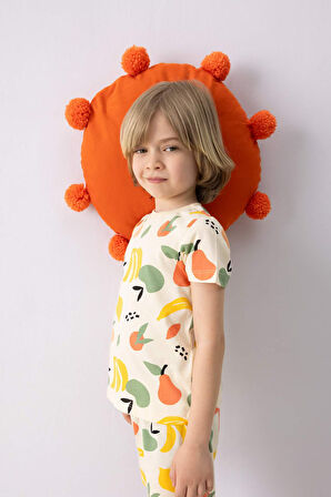 DeFacto Erkek Bebek Pijama Takımı Meyve Desenli Kısa Kollu Penye Üst Şort E1181A525HSBG168