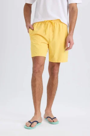 DeFacto Regular Fit Kısa Boy Yumuşak Tuşeli Deniz Şortu E0993AX25HSYL190