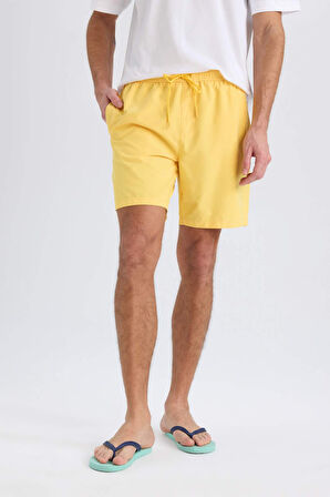 Regular Fit Kısa Boy Yumuşak Tuşeli Deniz Şortu