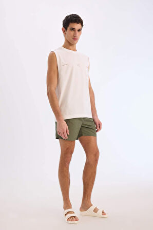 DeFacto Regular Fit File Astarlı Diz Üstü Deniz Şortu E4736AX25HSKH109