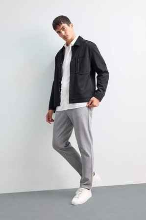 DeFacto Jogger Fit Beli Bağcıklı Lastikli Esnek Kumaş Cepli Duble Paça Pantolon Y2651AZ25AUGR210