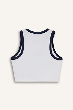 DeFactoFit Crop Baskılı Bisiklet Yaka Sporcu Atlet