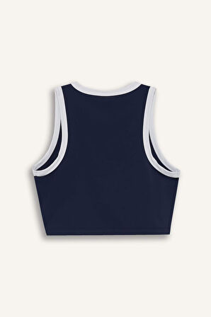 DeFactoFit Crop Bisiklet Yaka Sporcu Atlet