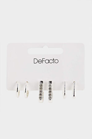 Kadın 3'lü Silver Küpe