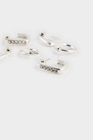 Kadın 3'lü Silver Küpe