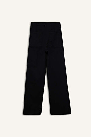 Wide Leg Gabardin Kışlık Pantolon Cepli Yüksek Bel Geniş Paça