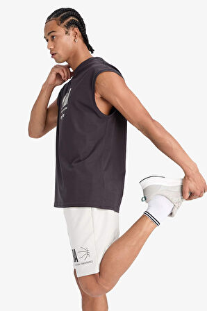 DeFactoFit NBA Wordmark Oversize Geniş Kalıp Bisiklet Yaka Atlet E2750AX25SMAR210