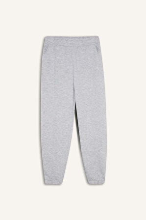 Kız Çocuk Beli Lastikli Basic Düz Okul Jogger Eşofman Altı