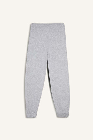 Kız Çocuk Beli Lastikli Basic Düz Okul Jogger Eşofman Altı