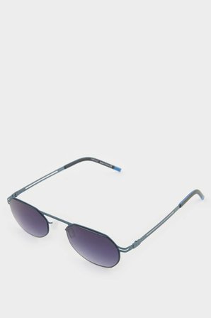 DeFacto Erkek Küçük Oval Gri Metal Çerçeve Füme Cam UV Güneş Gözlüğü F0494AXNSGR2