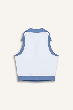 DeFactoFit Crop Polo Yaka Baskılı Sporcu Atlet B4581AX25SPWT36