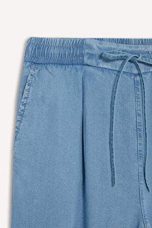 Pull On Carrot Fit  Yüksek Bel Bilek Boy Tensel Yıkamalı Pantolon