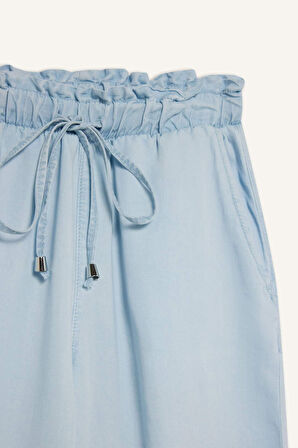 DeFacto Pull On Culotte Yüksek Esnek Belli Tensel Yıkamalı Pantolon D8240AX25SMNM85