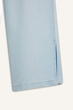 Pull On Culotte Yüksek Bel Tensel Yıkamalı Pantolon