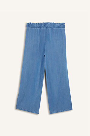 Pull On Culotte Yüksek Bel Tensel Yıkamalı Pantolon
