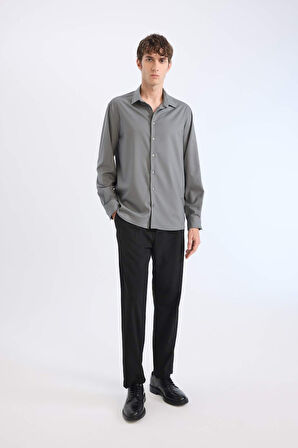 Regular Fit Polo Yaka Uzun Kollu Gömlek