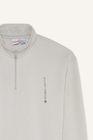 DeFacto Marvel Boxy Fit Dik Yaka Fermuarlı Sırt Baskılı Sweatshirt D6771AX25SPGR503