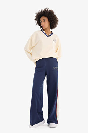 DeFactoFit Sporcu Wide Leg Cepli Uzun Paça Eşofman Altı D7137AX25SPNV241