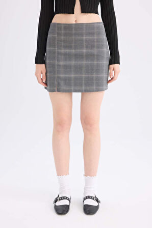 DeFacto Coool Baskılı Yüksek Bel Mini Etek E1810AX24WNGR206