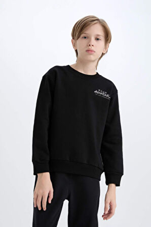 DeFacto Erkek Çocuk Avatar the Last Airbender Bisiklet Yaka İçi Yumuşak Tüylü Sweatshirt D6742A824WNBK81