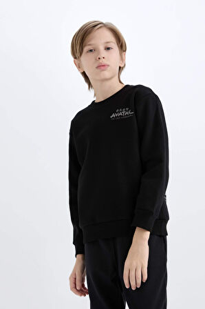 DeFacto Erkek Çocuk Avatar the Last Airbender Bisiklet Yaka İçi Yumuşak Tüylü Sweatshirt D6742A824WNBK81
