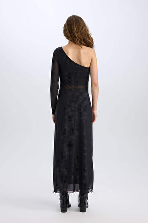 DeFacto A Kesim Yüksek Bel Tül Maxi Etek E1694AX24WNBK81