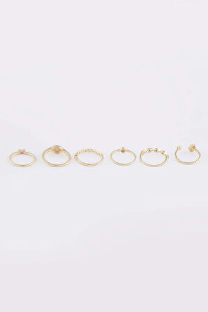 Kadın 6'lı Gold Yüzük