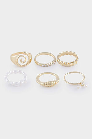 Kadın 6'lı Gold Yüzük