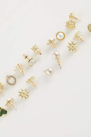 Kadın 10'lu Gold Küpe