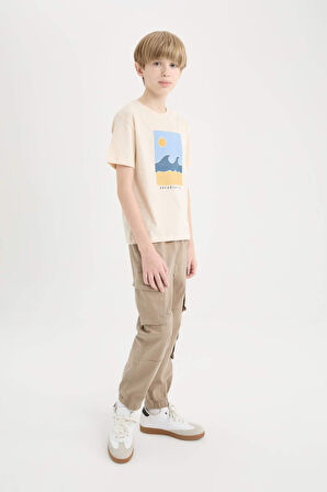 Erkek Çocuk Kargo Cepli Standart Paça Gabardin Jogger Pantolon