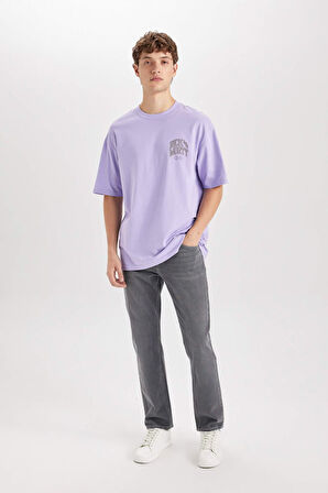 DeFacto %100 Pamuk Rick and Morty Boxy Fit Bisiklet Yaka Sırt Baskılı Kısa Kollu Tişört D5465AX25SPPR479