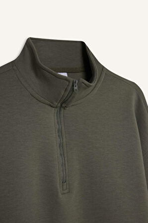 DeFactoFit Oversize Geniş Kalıp Dik Yaka Sporcu Sweatshirt D3796AX24WNKH398