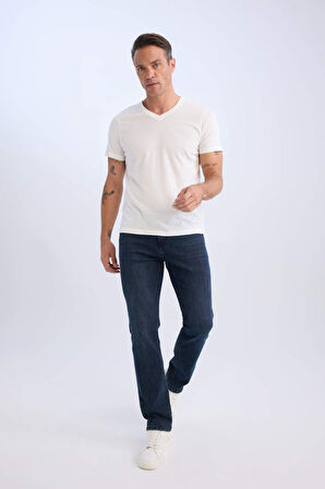 DeFacto New Regular Fit V Yaka Basic Düz Kısa Kollu Tişört D7938AX25SPWT32