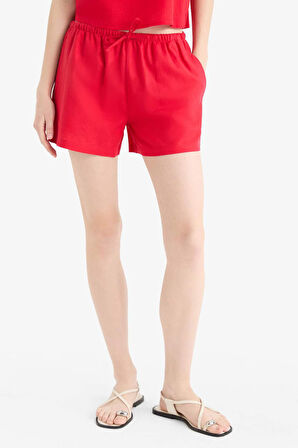 Coool Regular Fit Normal Bel Kısa Paça Keten Karışımlı Şort