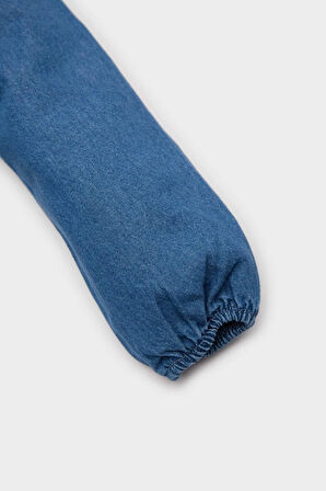 DeFacto Kız Bebek Nakışlı Uzun Kollu Jean Elbise E0466A525SPNM28