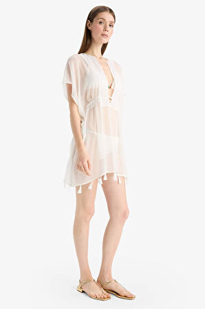 DeFacto Beyaz Şifon Kimono-Fall in Love Z9958AZ25SMWT16