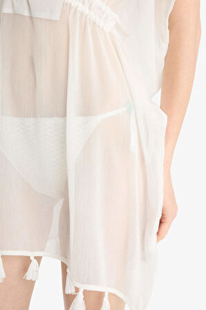 DeFacto Beyaz Şifon Kimono-Fall in Love Z9958AZ25SMWT16