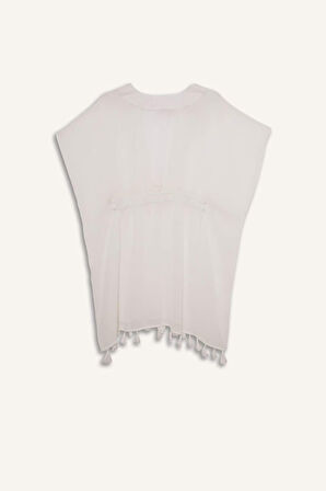 DeFacto Beyaz Şifon Kimono-Fall in Love Z9958AZ25SMWT16