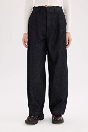 Baggy Fit Yüksek Bel Uzun Jean Pantolon