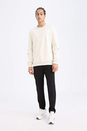 DeFactoFit Slim Fit Sporcu Jogger Eşofman Altı Dar Kesim Fermuarlı Basic Düz Standart Paça S3309AZ25SPBK81