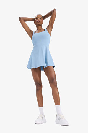 DeFactoFit Standart Fit Kalın Askılı İçi Kısa Taytlı Tenis Elbisesi E3588AX25SMBE299