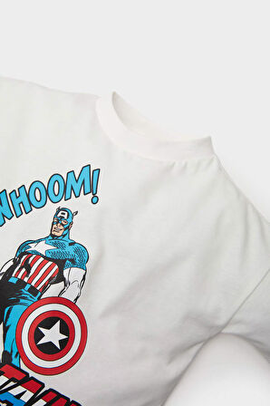 Erkek Bebek 2'li Takım Marvel Comics Kısa Kollu Tişört Esnek Belli Şort