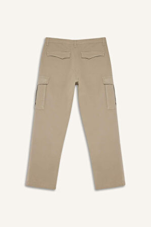 Wide Leg Bol Rahat Kesim Kargo Cepli Geniş Paça Gabardin Pantolon