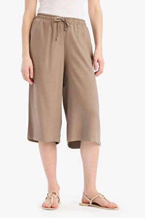 Yüksek Bel Crop Fit Belmando Kapri