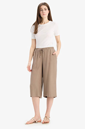 Yüksek Bel Crop Fit Belmando Kapri