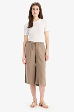 Yüksek Bel Crop Fit Belmando Kapri